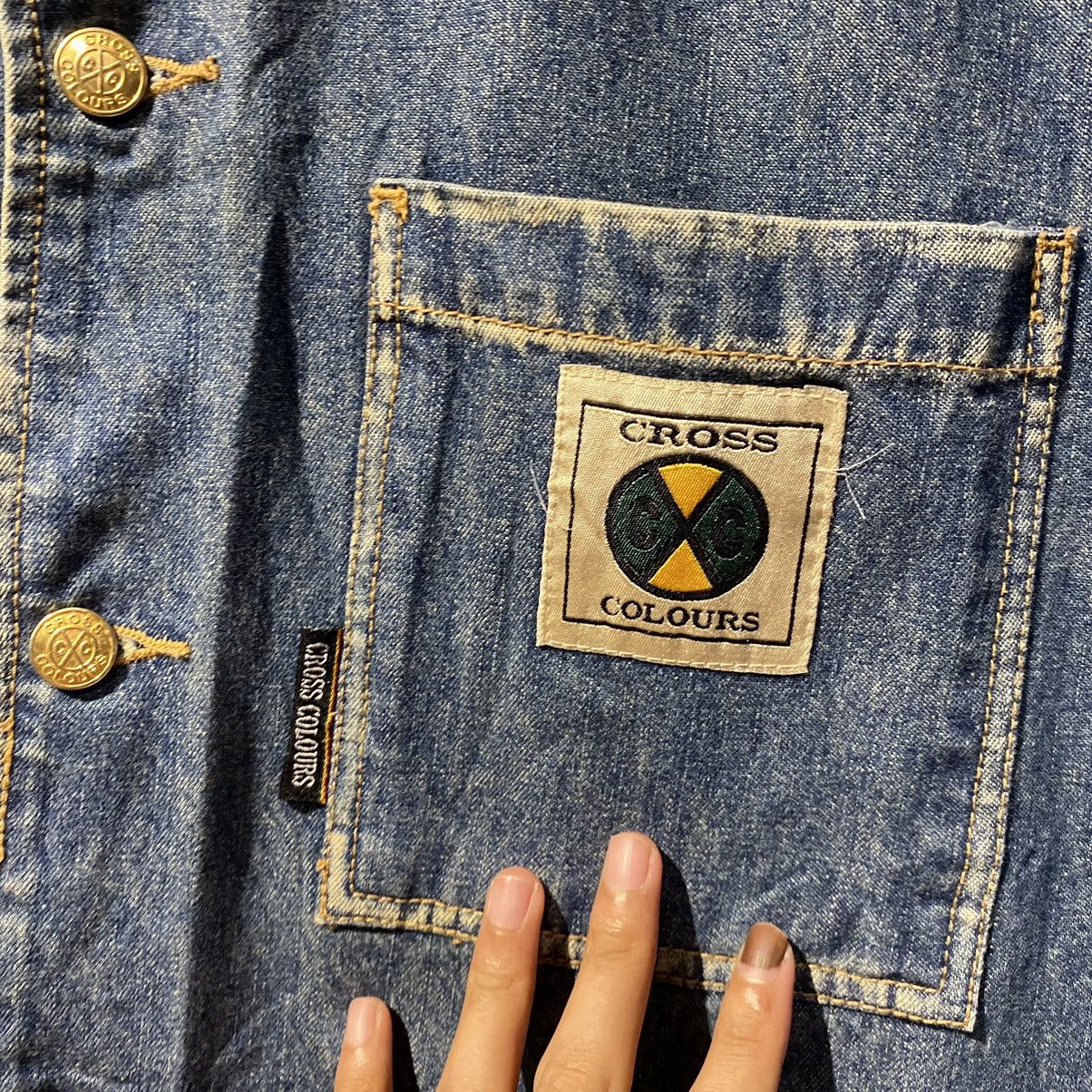 Cross Colours VERY RARE‼️Cross Colours HipHop Nation Denim Button Up Shirt Size US L / EU 52-54 / 3 - 3 Thumbnail