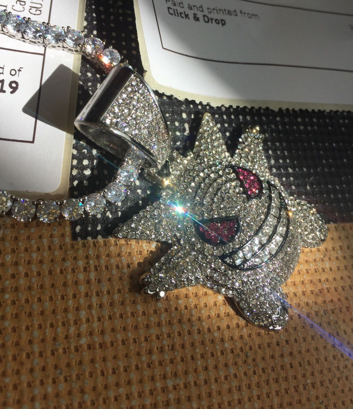 Spiked Gengar Pendant With 4MM Tennis Chain
