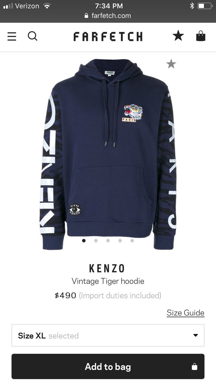 Kenzo Vintage Tiger Hoodie Size US M / EU 48-50 / 2 - 1 Thumbnail