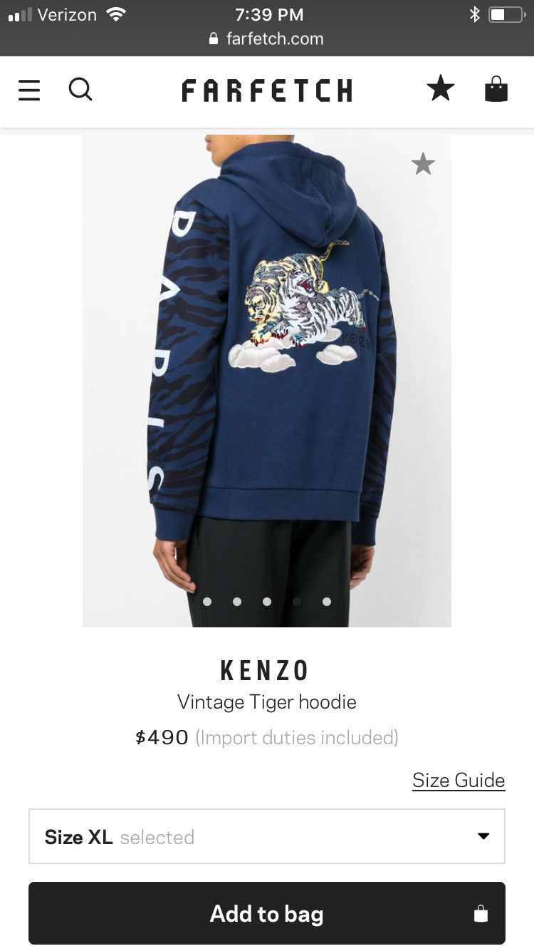 Kenzo Vintage Tiger Hoodie Size US M / EU 48-50 / 2 - 2 Thumbnail
