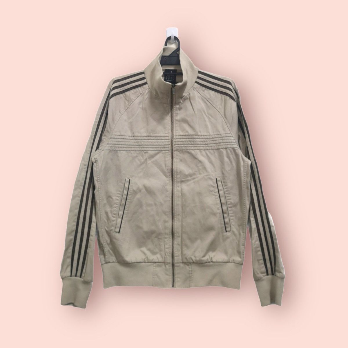 Adidas × Edition Japan × Vintage Y2K ADIDAS 3 STRIPES SPELLOUT CASUAL ZIPPER JACKET Size US M / EU 48-50 / 2 - 15 Thumbnail