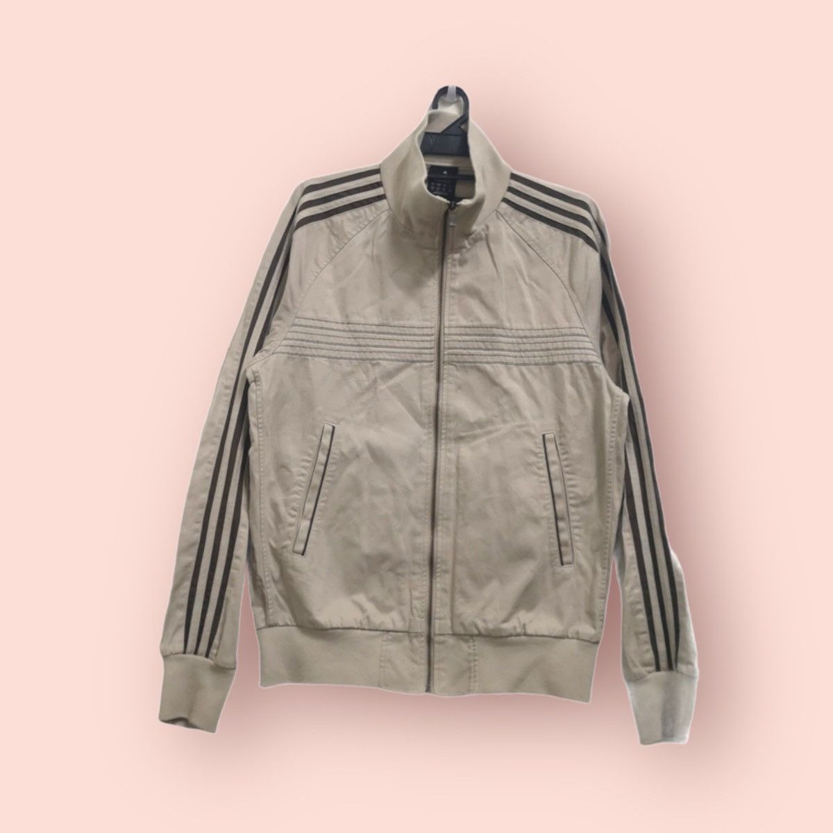 Adidas × Edition Japan × Vintage Y2K ADIDAS 3 STRIPES SPELLOUT CASUAL ZIPPER JACKET Size US M / EU 48-50 / 2 - 10 Thumbnail