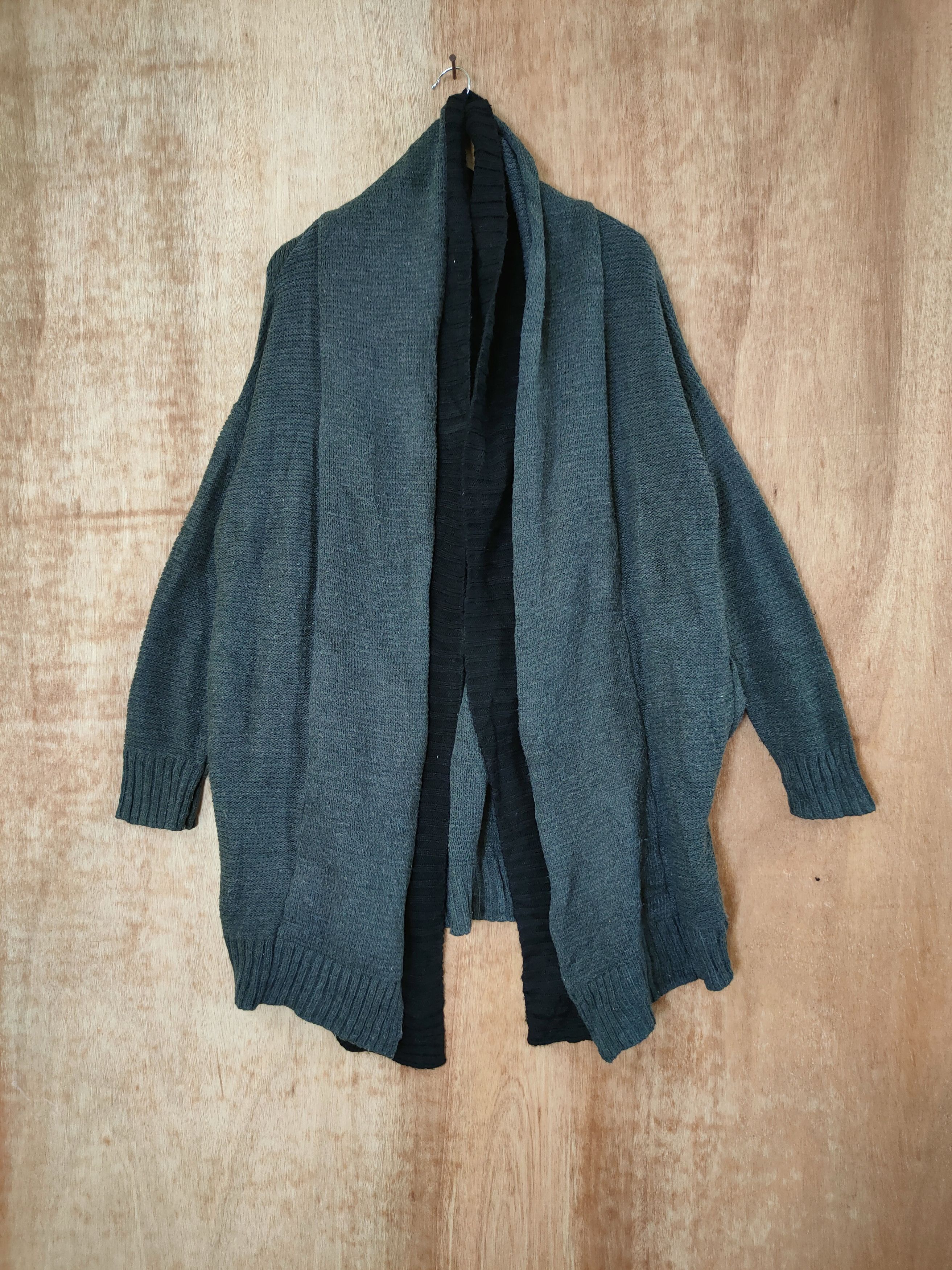 image of And Search Long Cardigan Knitwear Japan 46-600 in Black Gray, Men's (Size Medium)