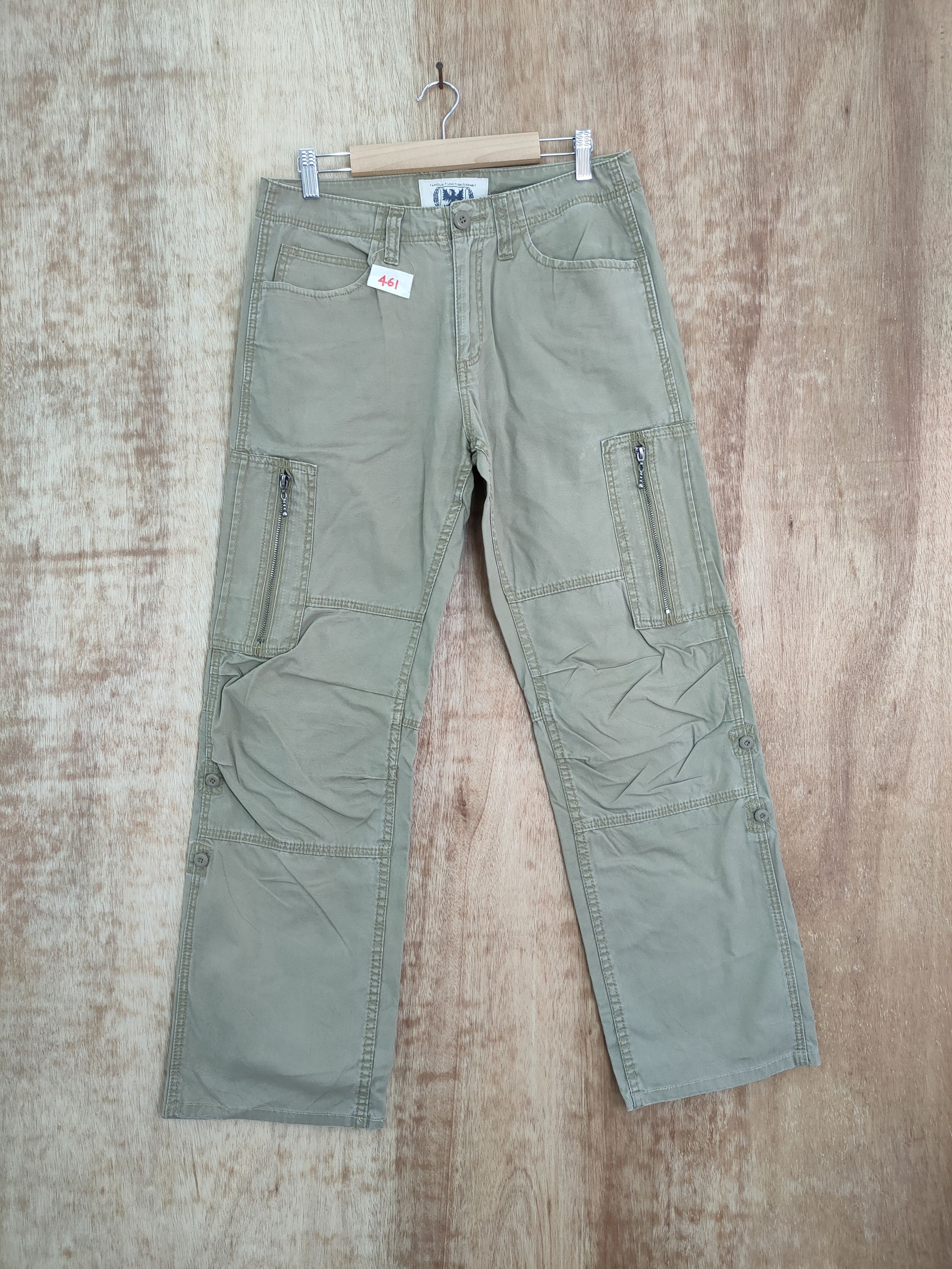 image of Vintage Famous Function Garment Multipocket Cargo Pants 461 in Light Brown, Men's (Size 31)