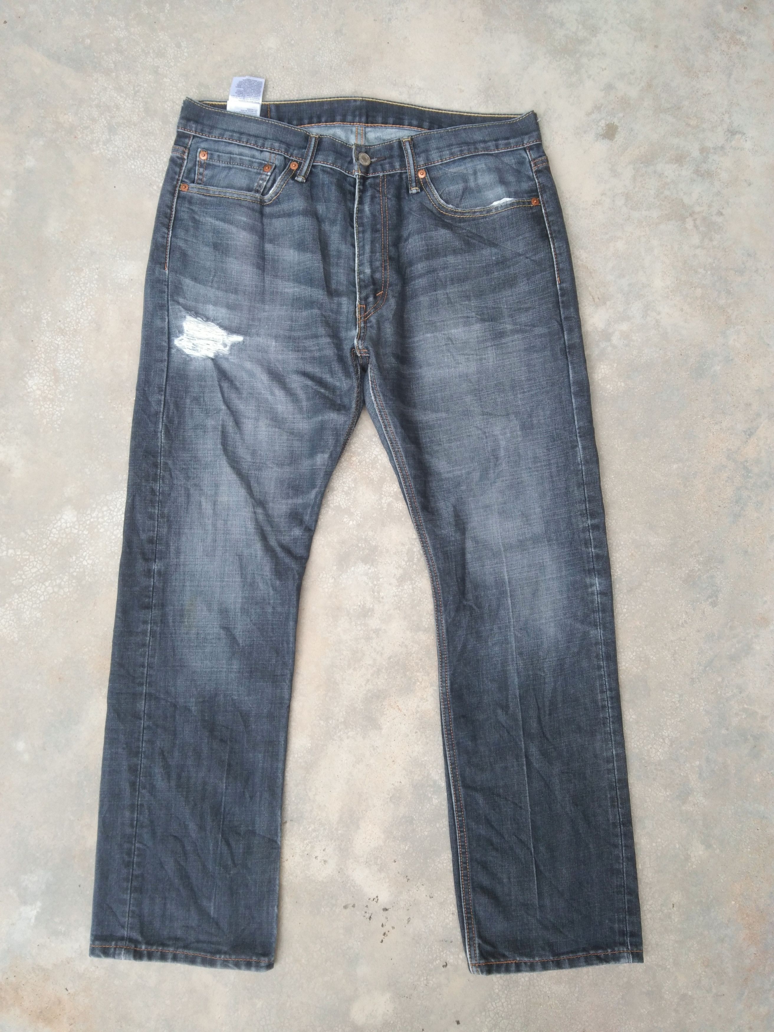 Vintage Levi's Jeans 513 Faded Blue Distressed Denim 34x29