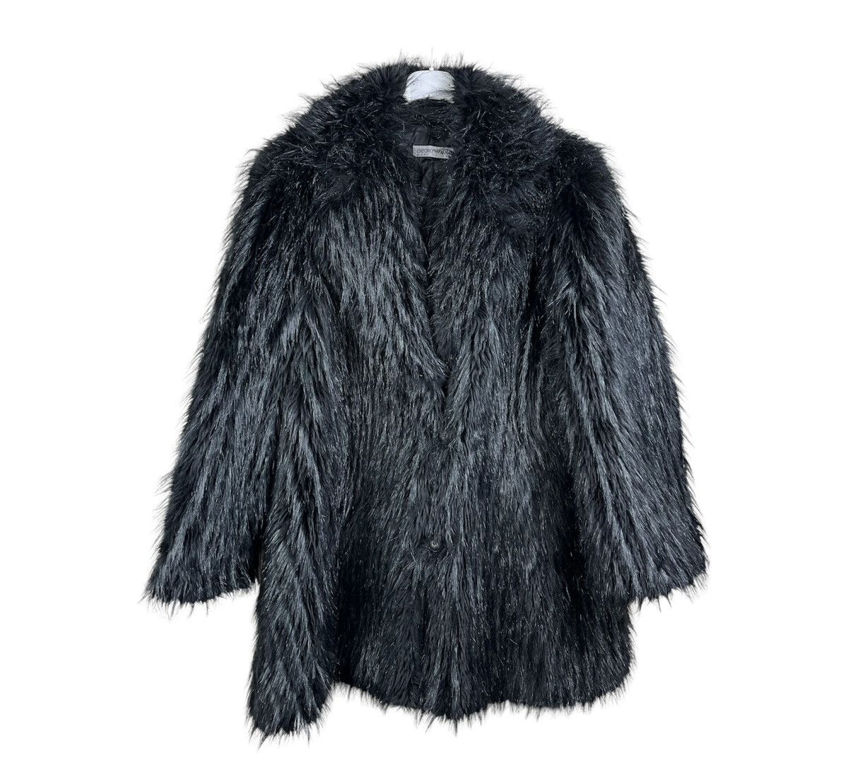 Emporio Armani vintage shaggy fur long jacket coat slavic
