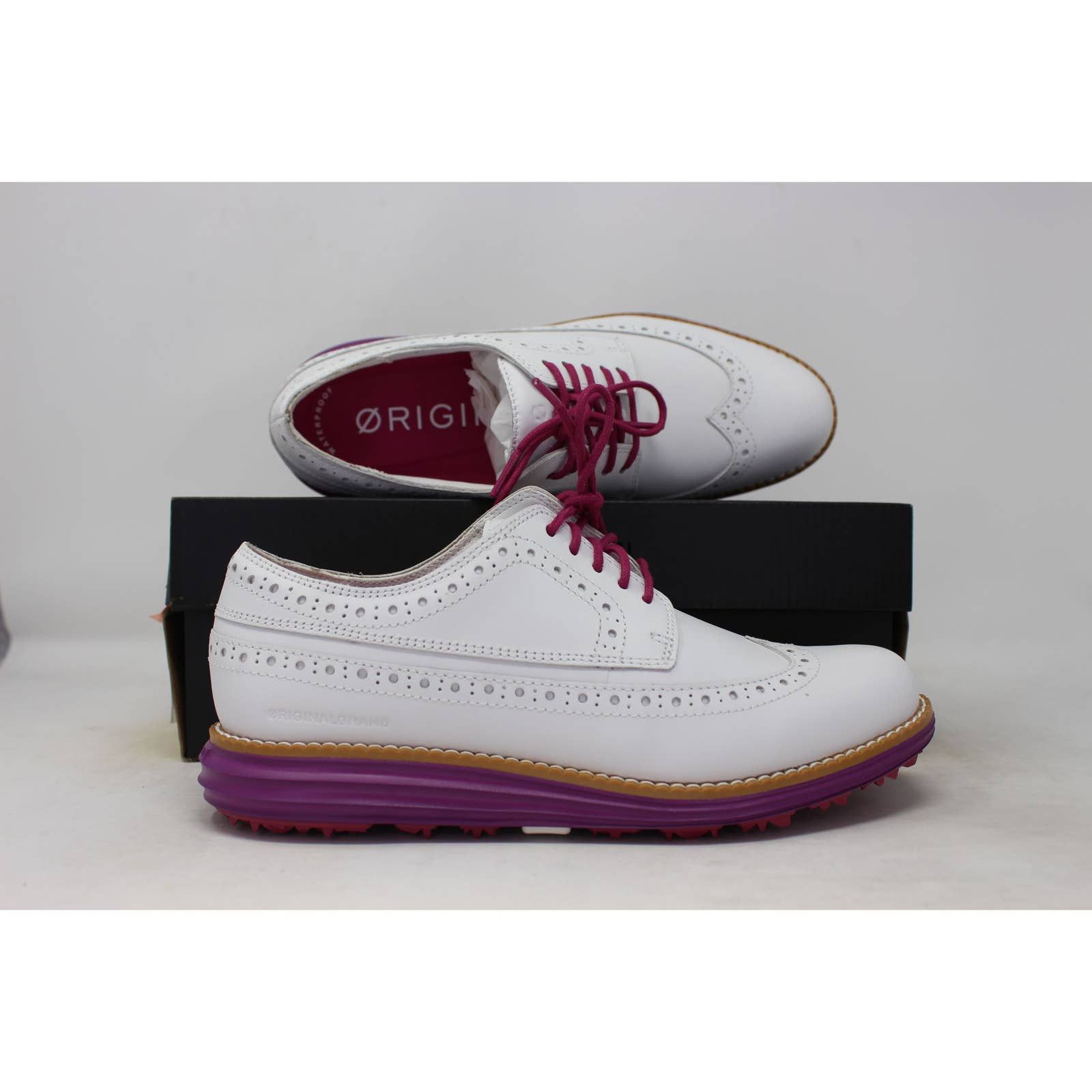Cole Haan OG Wing Ox Golf White/Fuschia WP W23541 | Grailed