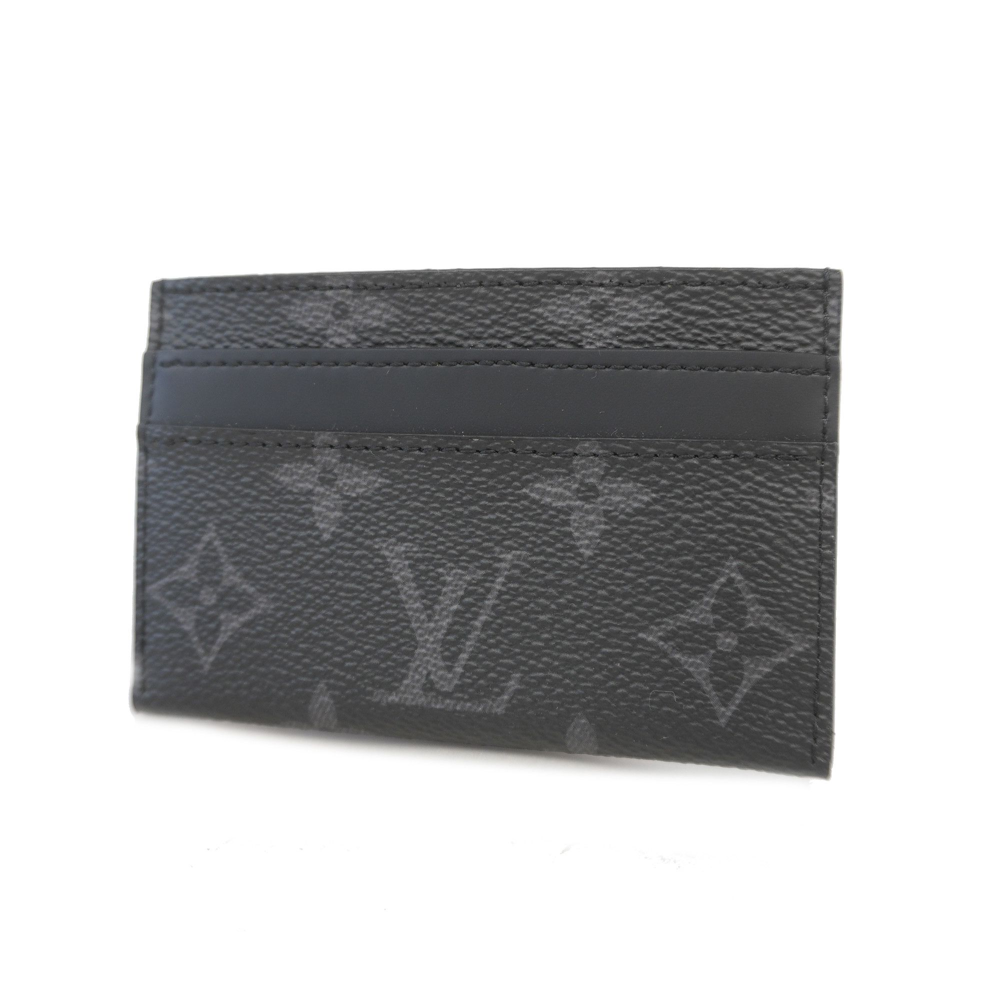 LOUIS VUITTON Louis Vuitton Porto Cult Double M62170 Black Monogram Eclipse Card  Case Men's