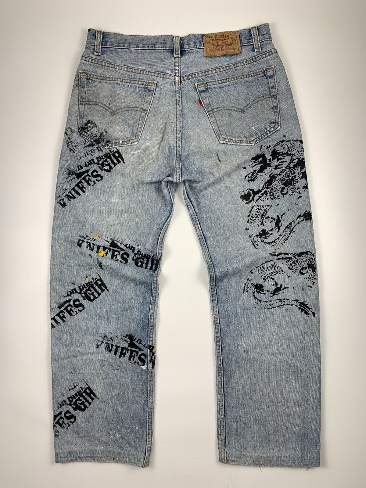 Levi's × Vintage Vintage 90s Levis 501 Distressed & Statement Denim Jeans Size US 30 / EU 46 - 15 Thumbnail