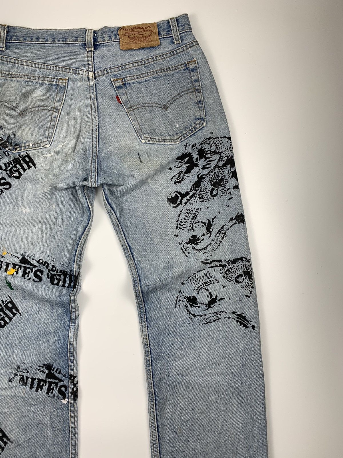 Levi's × Vintage Vintage 90s Levis 501 Distressed & Statement Denim Jeans Size US 30 / EU 46 - 17 Thumbnail