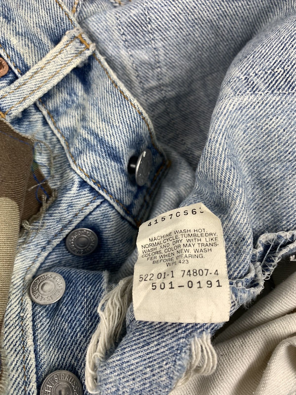 Levi's × Vintage Vintage 90s Levis 501 Distressed & Statement Denim Jeans Size US 30 / EU 46 - 14 Thumbnail