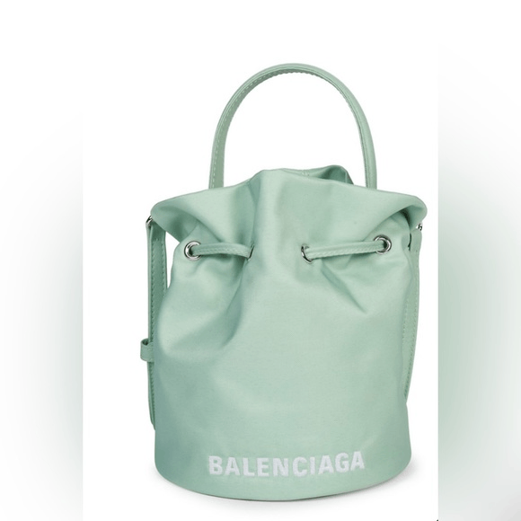 Balenciaga Light Green Wheel Drawstring Bag$950. Shoulder St