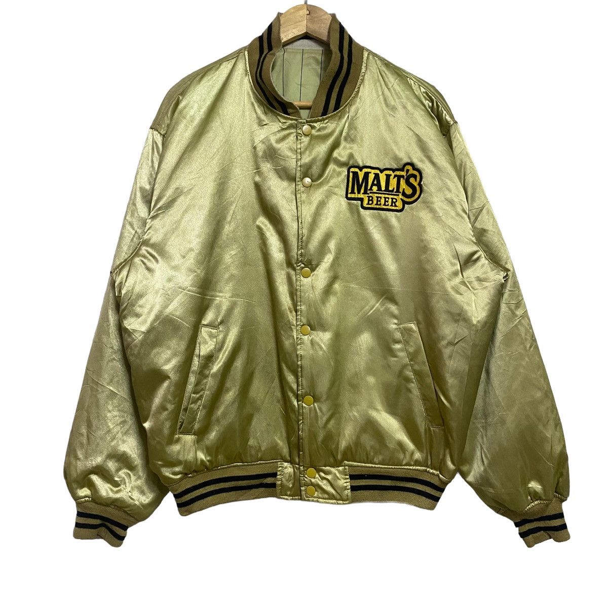 Vintage Vintage MALT'S BEER Bomber Jacket Reversible Size US L / EU 52-54 / 3 - 3 Thumbnail