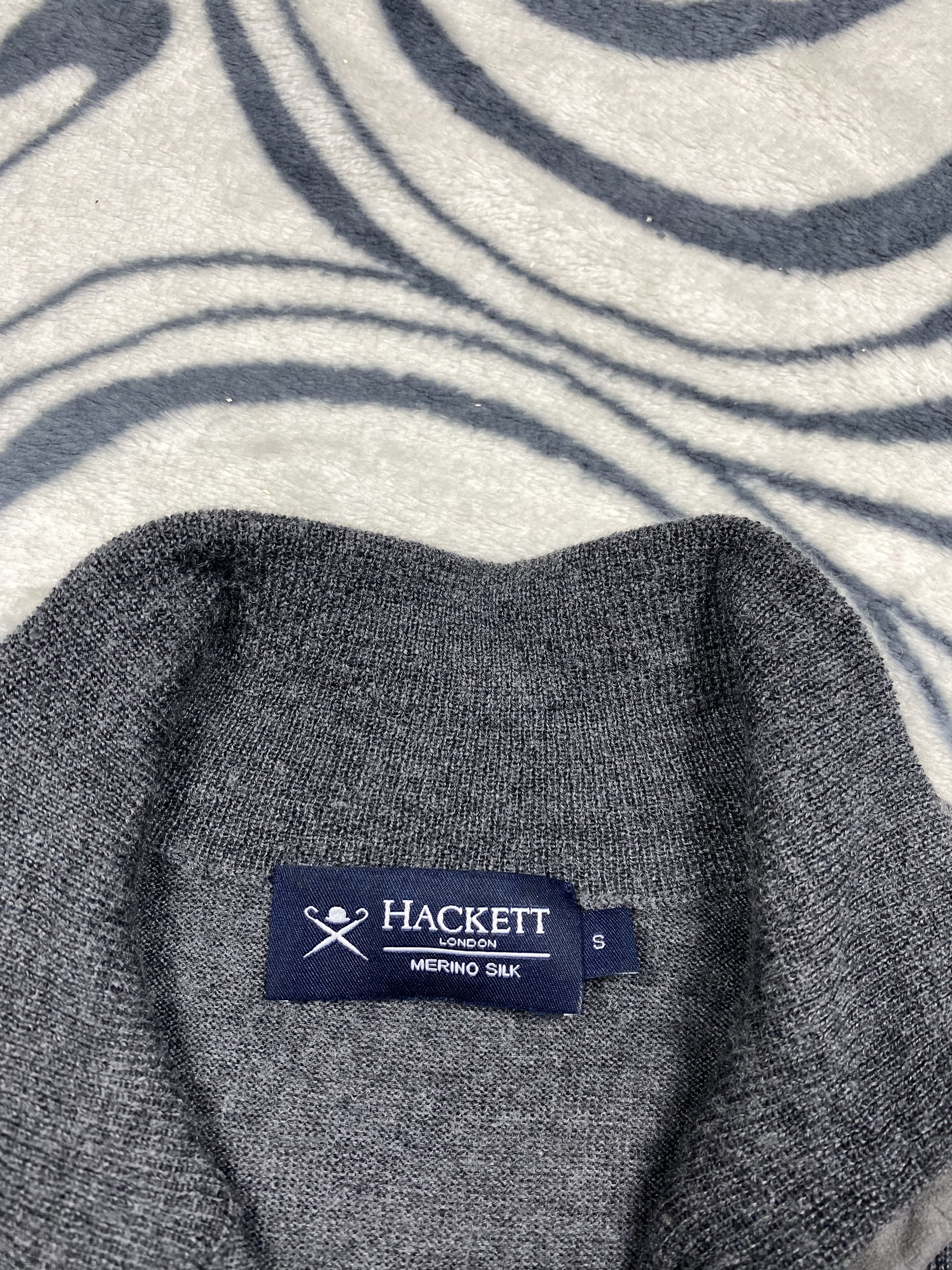 Hackett × Vintage Hackett Mens Merino Wool Silk Quarter Zip Sweater Knitwear Size US S / EU 44-46 / 1 - 4 Thumbnail