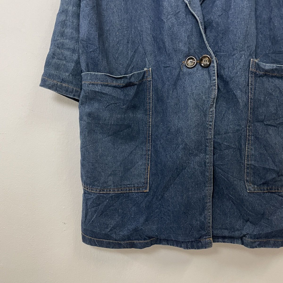 Indigo Vintage Unbranded Indigo Long Denim Jacket Size US M / EU 48-50 / 2 - 3 Thumbnail