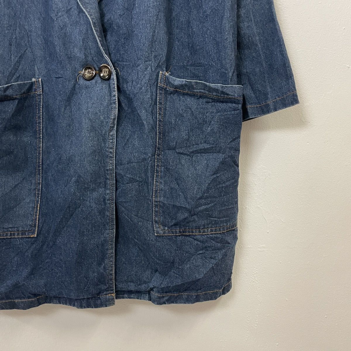 Indigo Vintage Unbranded Indigo Long Denim Jacket Size US M / EU 48-50 / 2 - 2 Thumbnail