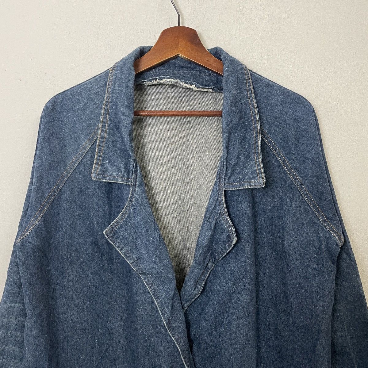 Indigo Vintage Unbranded Indigo Long Denim Jacket Size US M / EU 48-50 / 2 - 4 Thumbnail