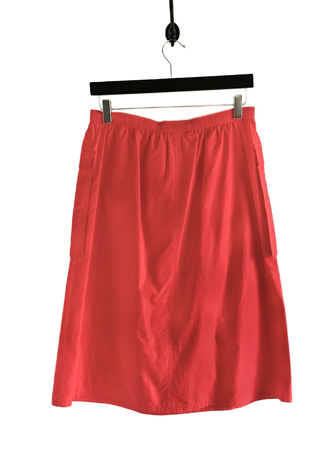 Celine Céline Vintage Poppy Red Pocketed Cotton Skirt Size 30" / US 8 / IT 44 - 4 Thumbnail