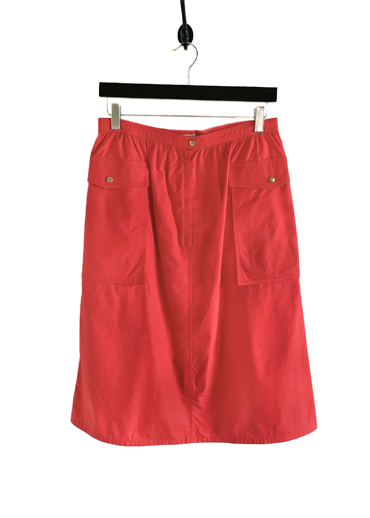 Celine Céline Vintage Poppy Red Pocketed Cotton Skirt Size 30" / US 8 / IT 44 - 1 Thumbnail