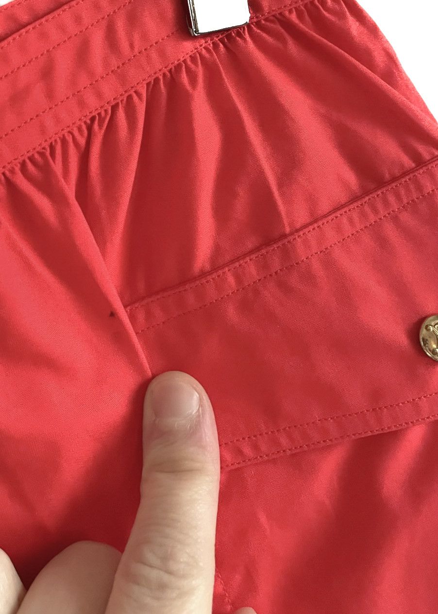 Celine Céline Vintage Poppy Red Pocketed Cotton Skirt Size 30" / US 8 / IT 44 - 3 Thumbnail