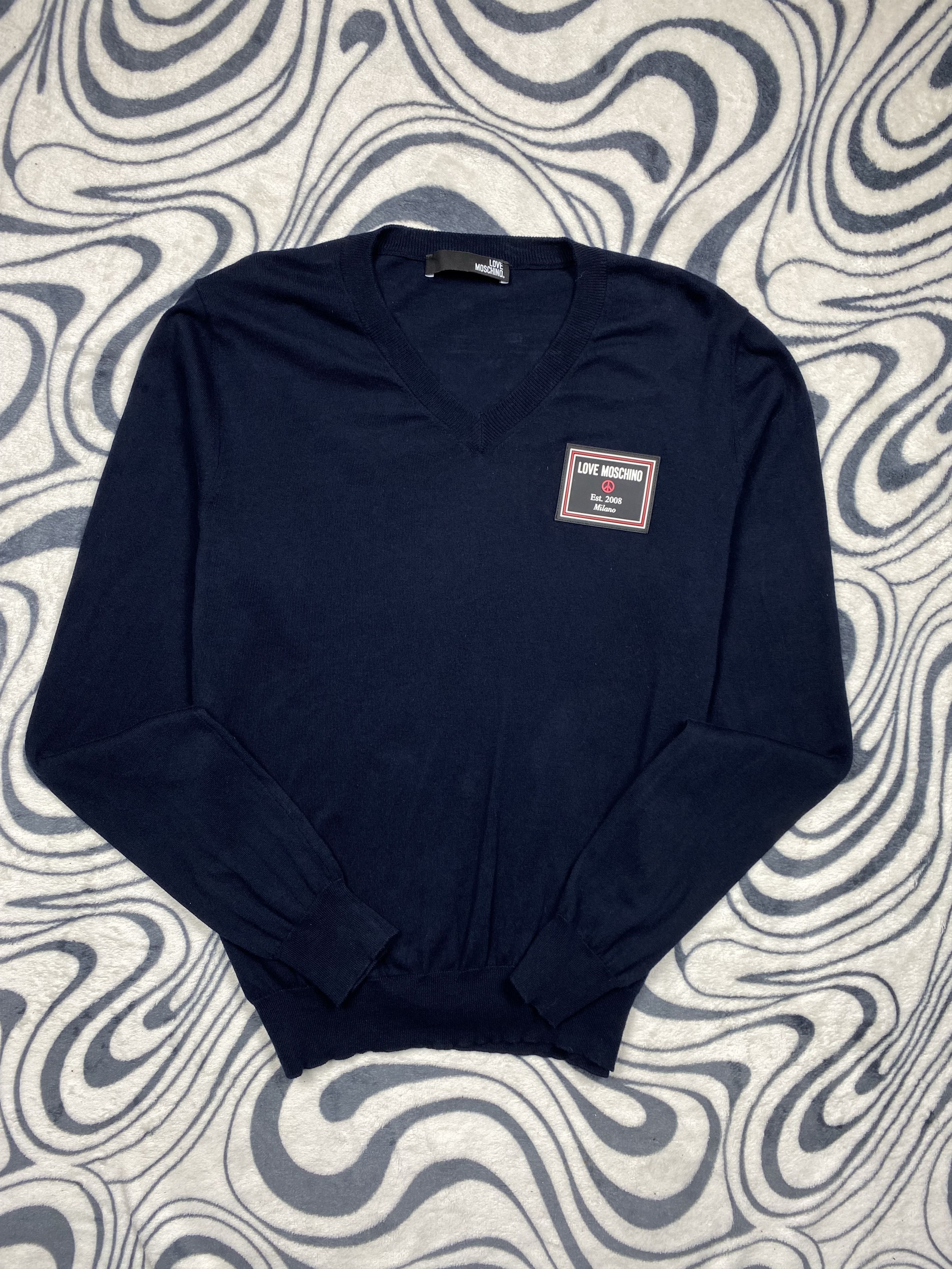 Moschino × Vintage Love Moschino Mens V-Neck Sweater Size US L / EU 52-54 / 3 - 1 Thumbnail