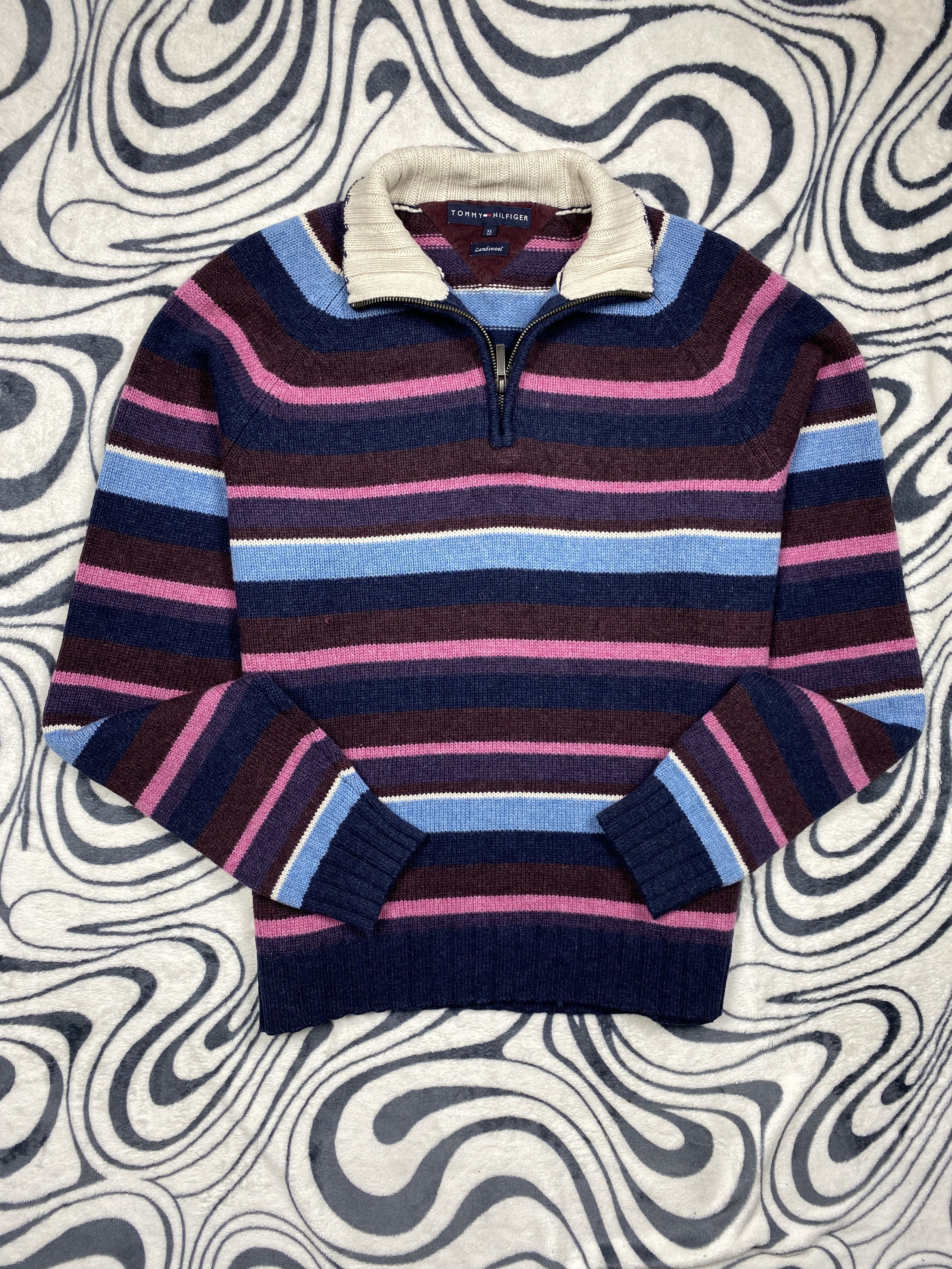 Tommy Hilfiger Tommy Hilfiger Vintage Quarter Zip Wool Knit Sweater Size US XL / EU 56 / 4 - 1 Thumbnail