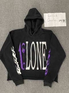 New VLONE x Palm Angels Hoodie Black Purple 100% Authentic Fast Free  Shipping