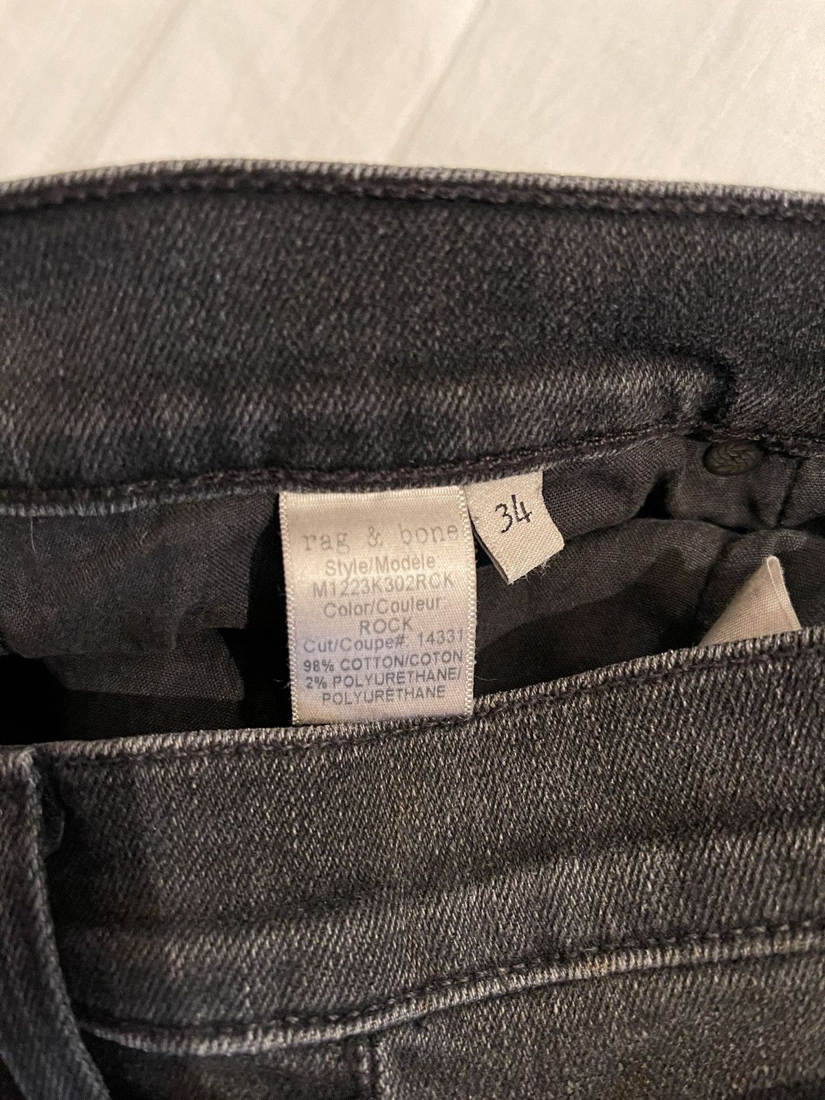 Rag & Bone Rag & Bone grey Rock Denim Jeans Size US 34 / EU 50 - 4 Thumbnail