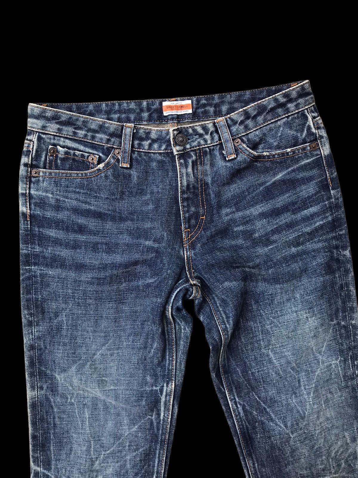 If Six Was Nine BOOTCUT⚡Sweet Camel Distressed 3D Water Denim Jeans Pants Size 28" / US 6 / IT 42 - 4 Thumbnail