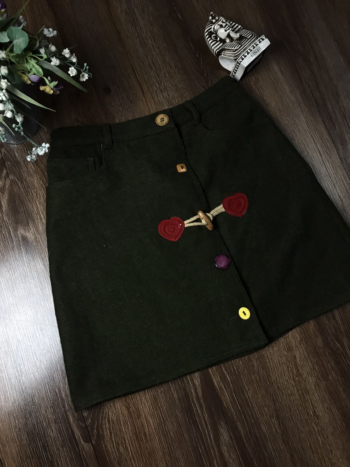 Moschino Vintage Whimsical Moschino Lana Wool mini Skirt Size 30" / US 8 / IT 44 - 3 Thumbnail