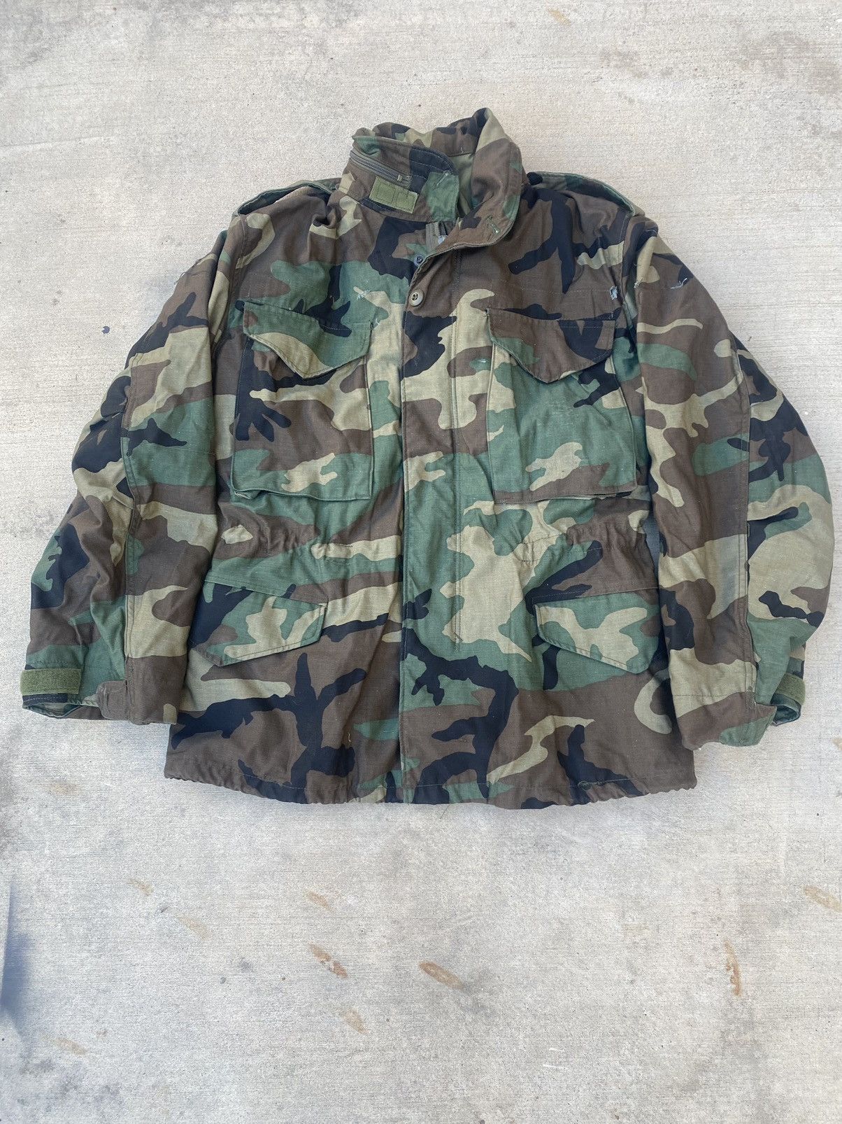 2000'S GAP padded hooded military jacket, men's size M unclear brown type Vintage Second Hand