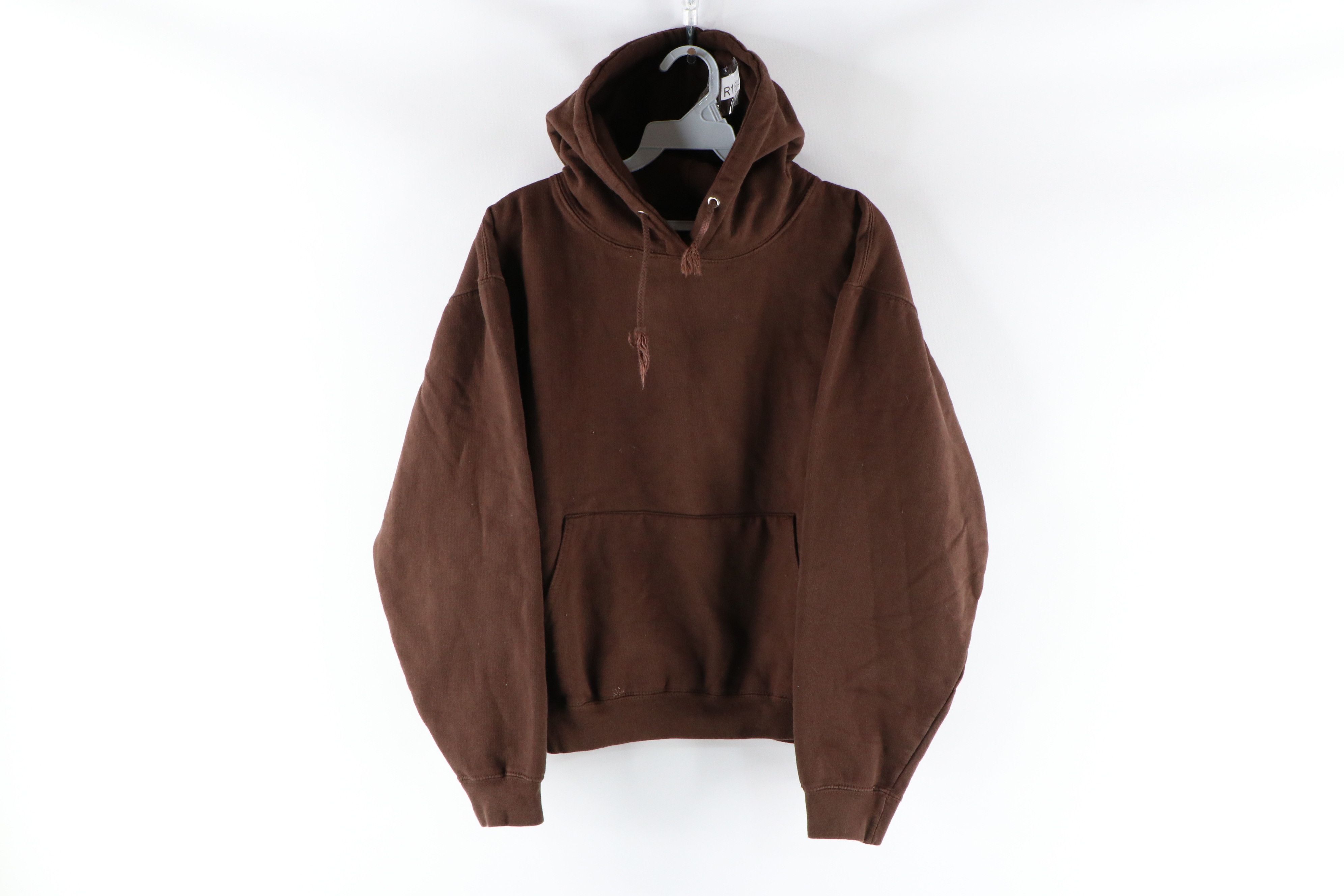 Vintage Vintage Streetwear Blank Cropped Fit Baggy Hoodie Brown | Grailed