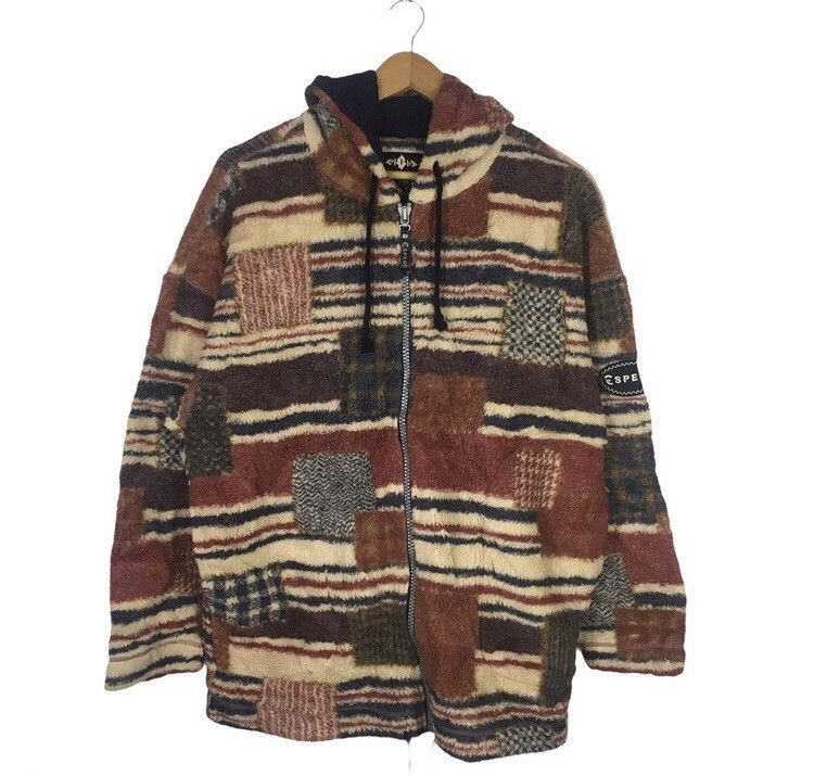 Japanese Brand Espero Fleece Hoodie Zipper Patchwork Kapital Design Size US M / EU 48-50 / 2 - 1 Thumbnail
