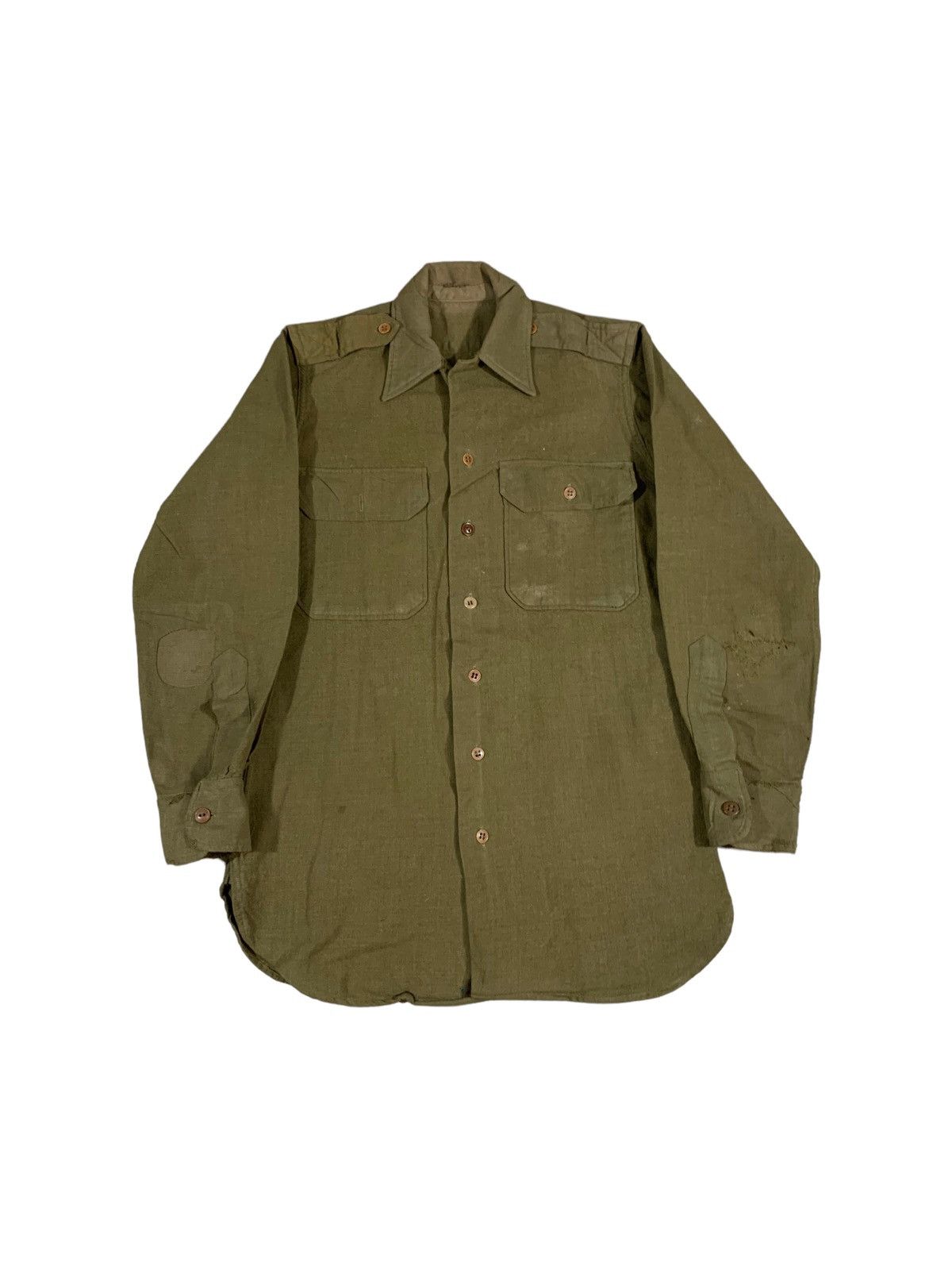 Vintage Vintage WW2 US Military Wool Shirt Size US M / EU 48-50 / 2 - 1 Preview