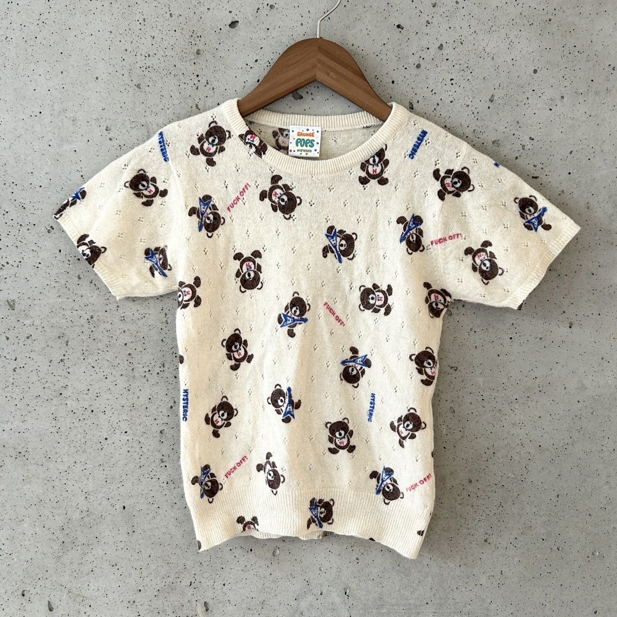 Hysteric Glamour Grunge Pops F*** Teddy Bear Angora Wool Knit Sweater Grailed