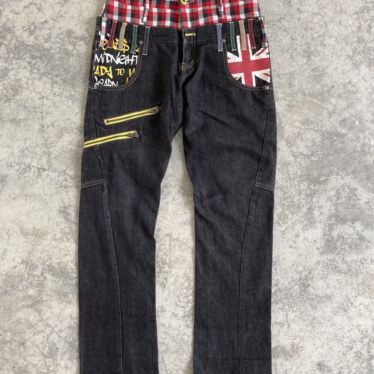 Designer Japanese Brand Antful Union Jack Double Waist Jeans Size US 30 / EU 46 - 4 Thumbnail