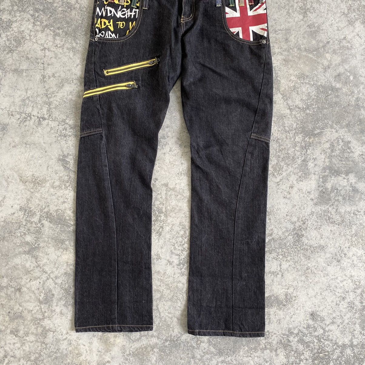 Designer Japanese Brand Antful Union Jack Double Waist Jeans Size US 30 / EU 46 - 3 Thumbnail