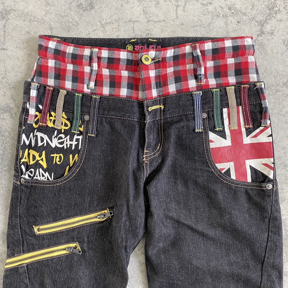 Designer Japanese Brand Antful Union Jack Double Waist Jeans Size US 30 / EU 46 - 6 Thumbnail