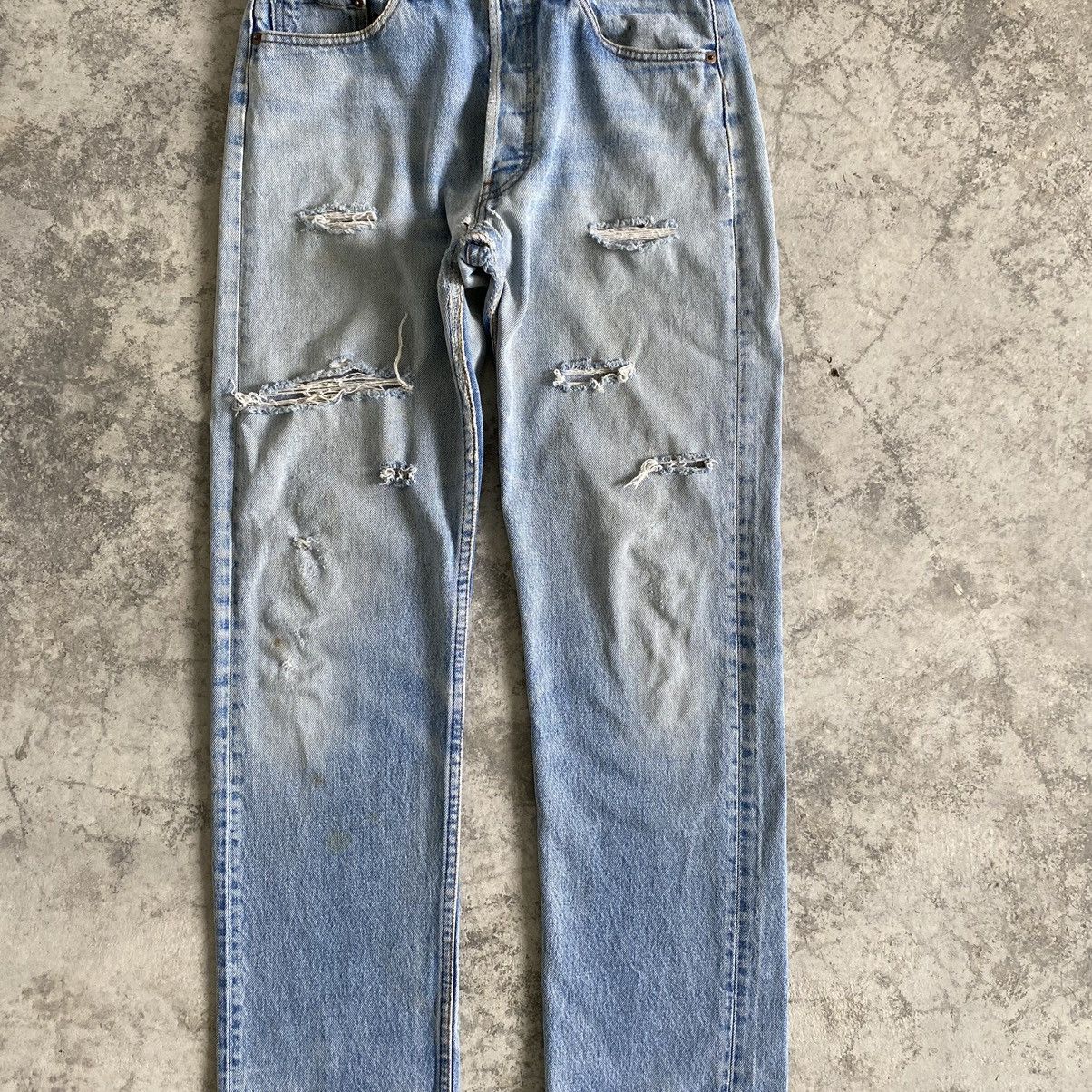 Levi's THRASHED! Vintage Mid 80's Levi's 501 Distressed Jeans Size US 29 - 5 Thumbnail