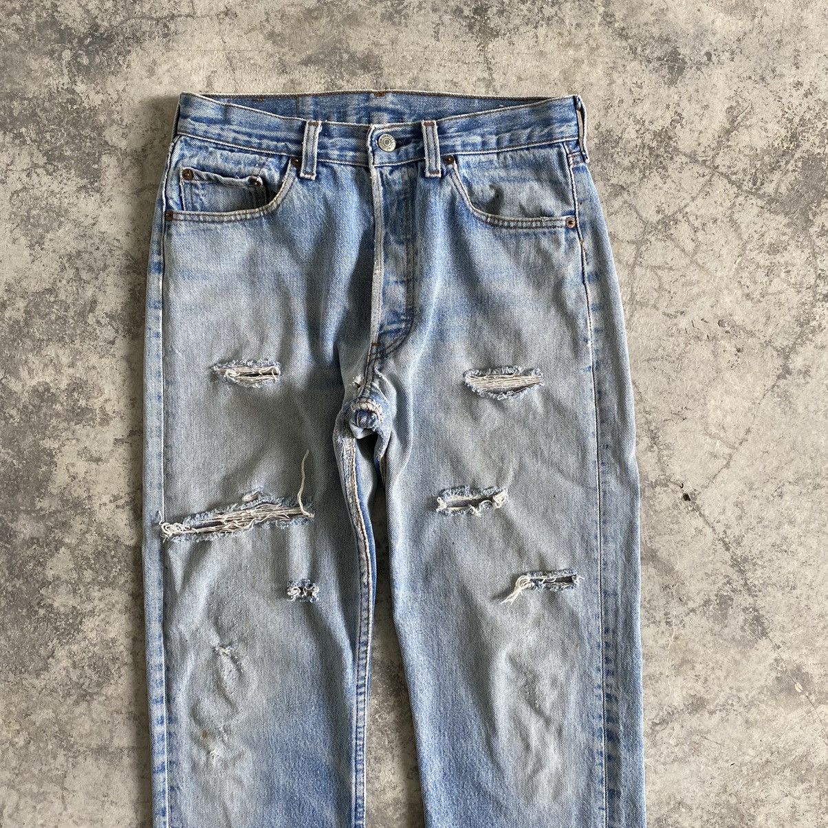 Levi's THRASHED! Vintage Mid 80's Levi's 501 Distressed Jeans Size US 29 - 3 Thumbnail