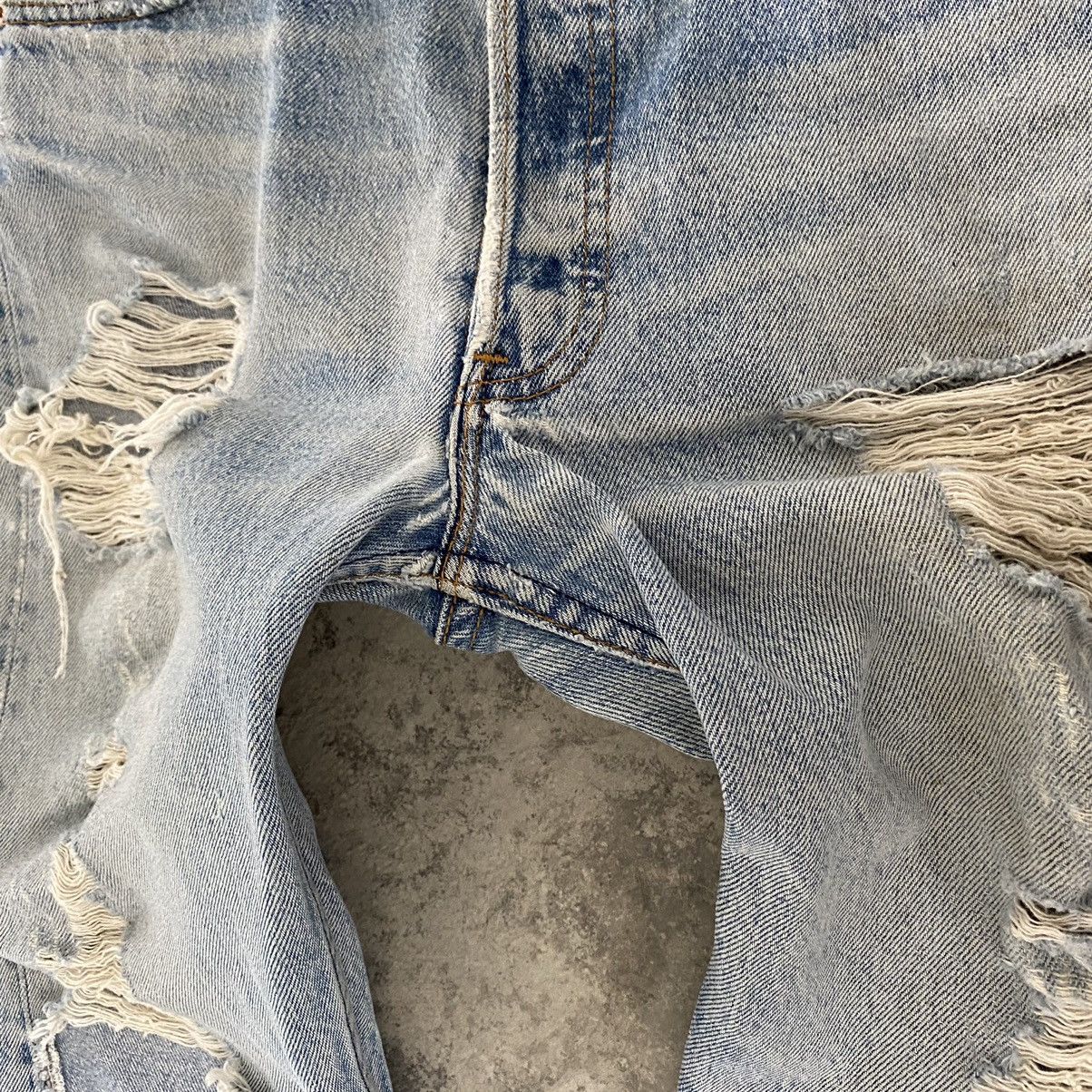 Levi's Trashed VTG 90's Levi's 501 Ripped Denim Jeans Size US 29 - 6 Thumbnail