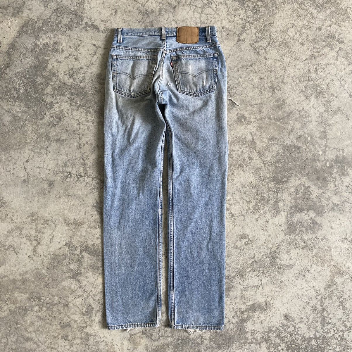 Levi's Trashed VTG 90's Levi's 501 Ripped Denim Jeans Size US 29 - 11 Thumbnail