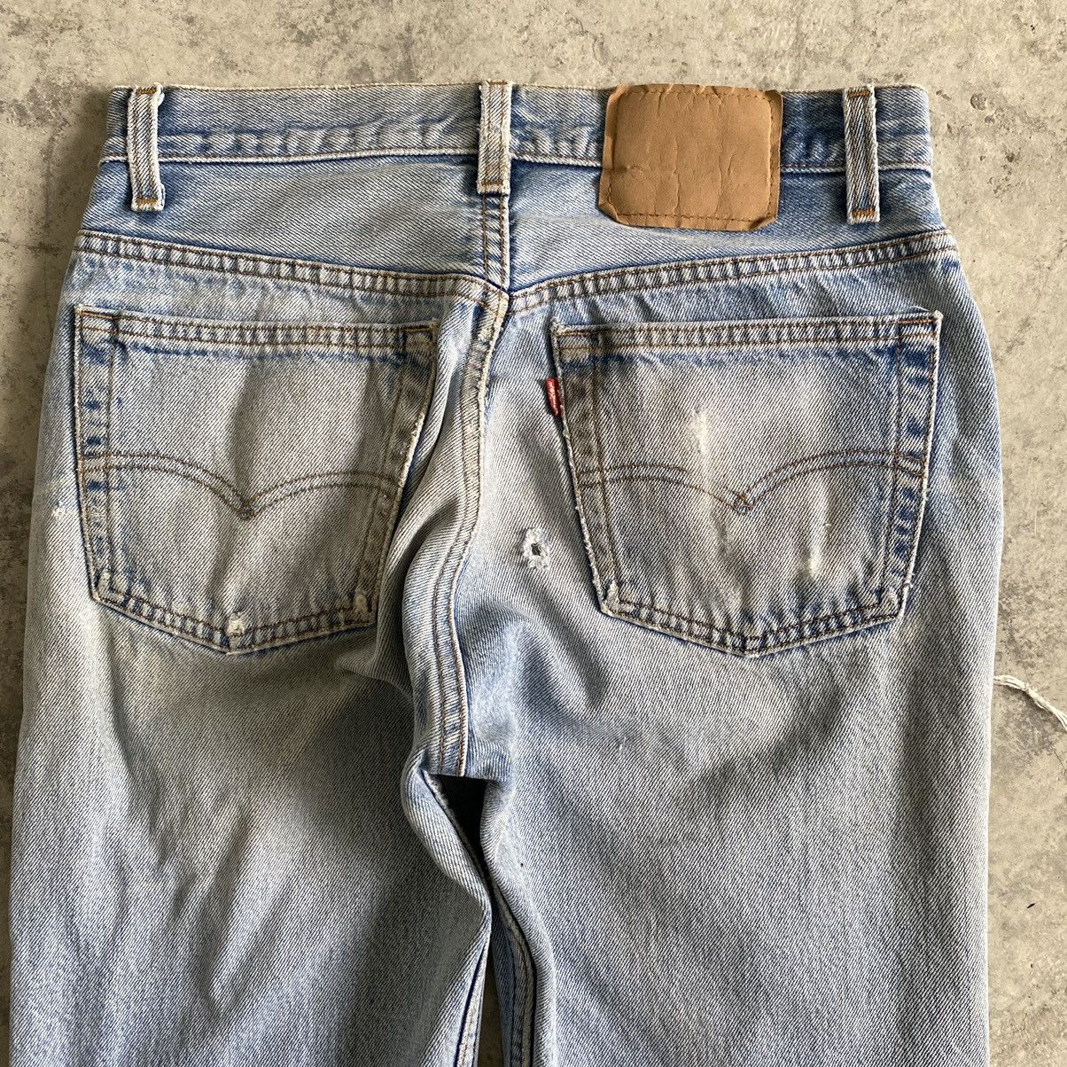 Levi's Trashed VTG 90's Levi's 501 Ripped Denim Jeans Size US 29 - 16 Thumbnail