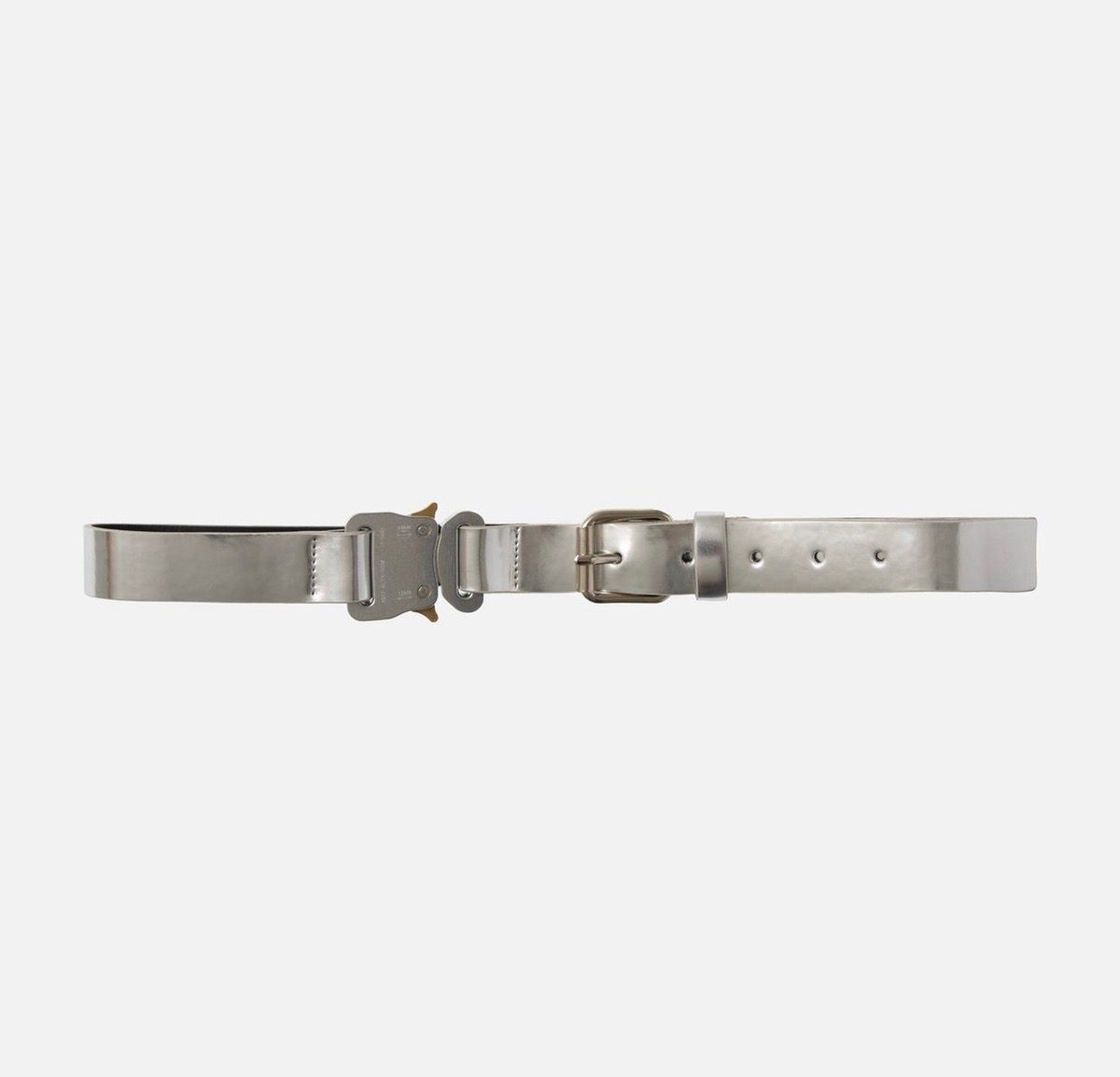 Pre-owned Alyx 1017  9sm Silver Metallic Signature Buckle Belt