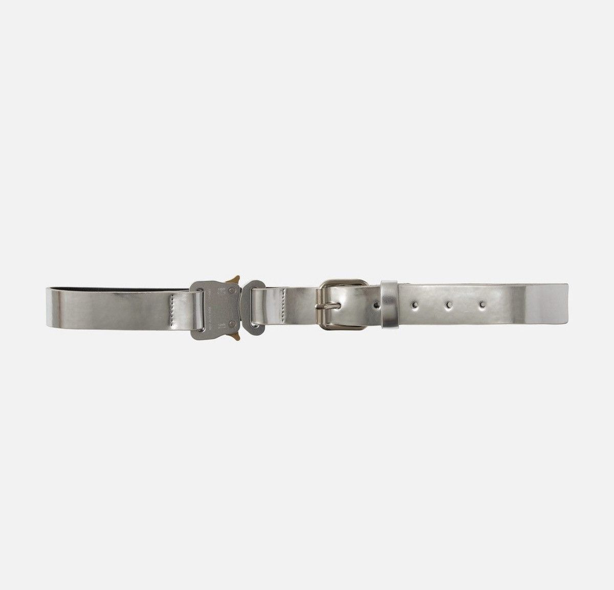 image of 1017 Alyx 9Sm Silver Metallic Signature Buckle Belt, Men's