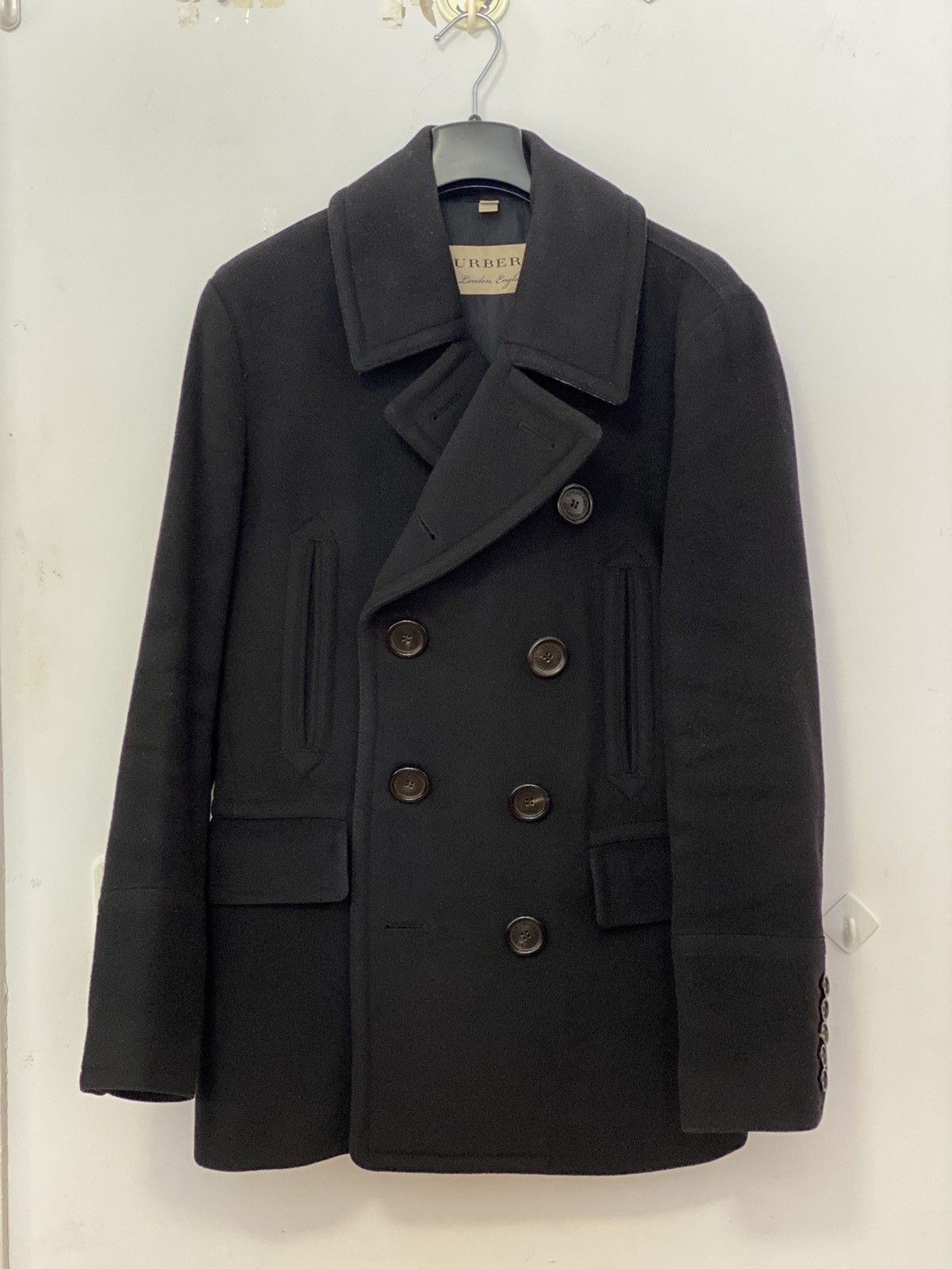 Classic Burberry Wool Peacoat