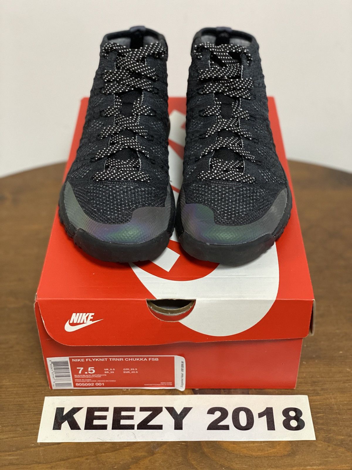 Nike Flyknit Trainer Chukka FSB Black Iridescent Reflective