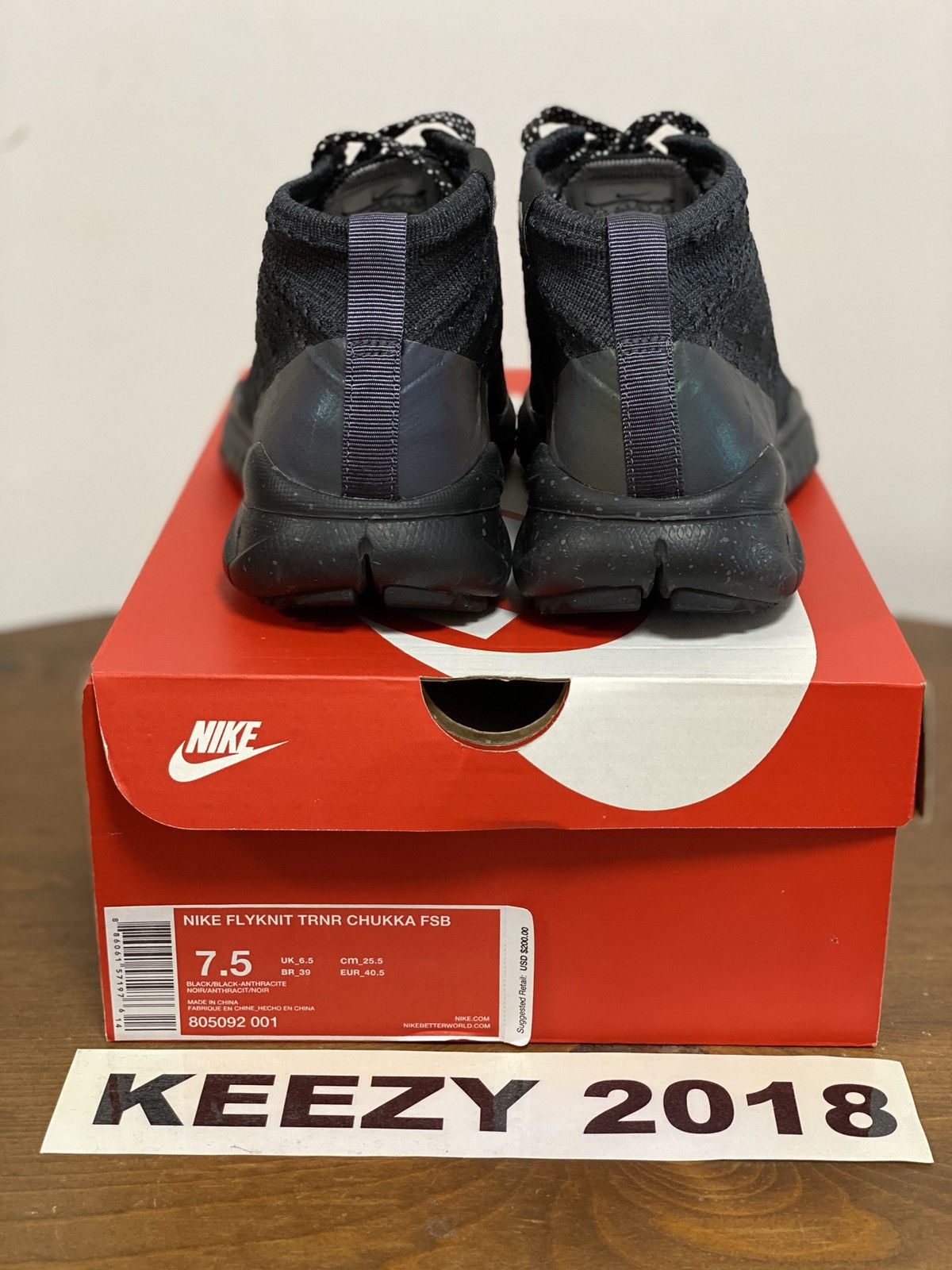 Nike Flyknit Trainer Chukka FSB Black Iridescent Reflective