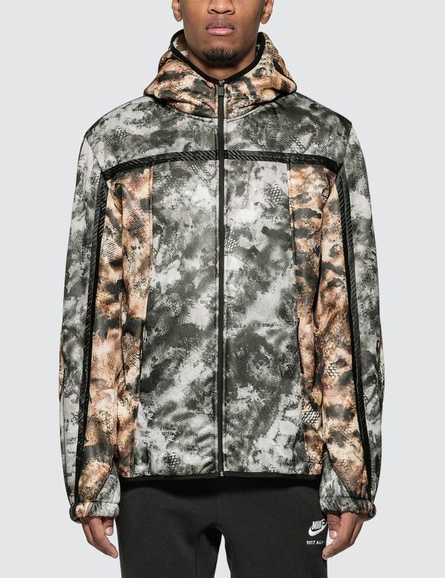 Pre-owned Alyx 1017  9sm Mesh Polar Fleece Zip Up Jacket In Camo