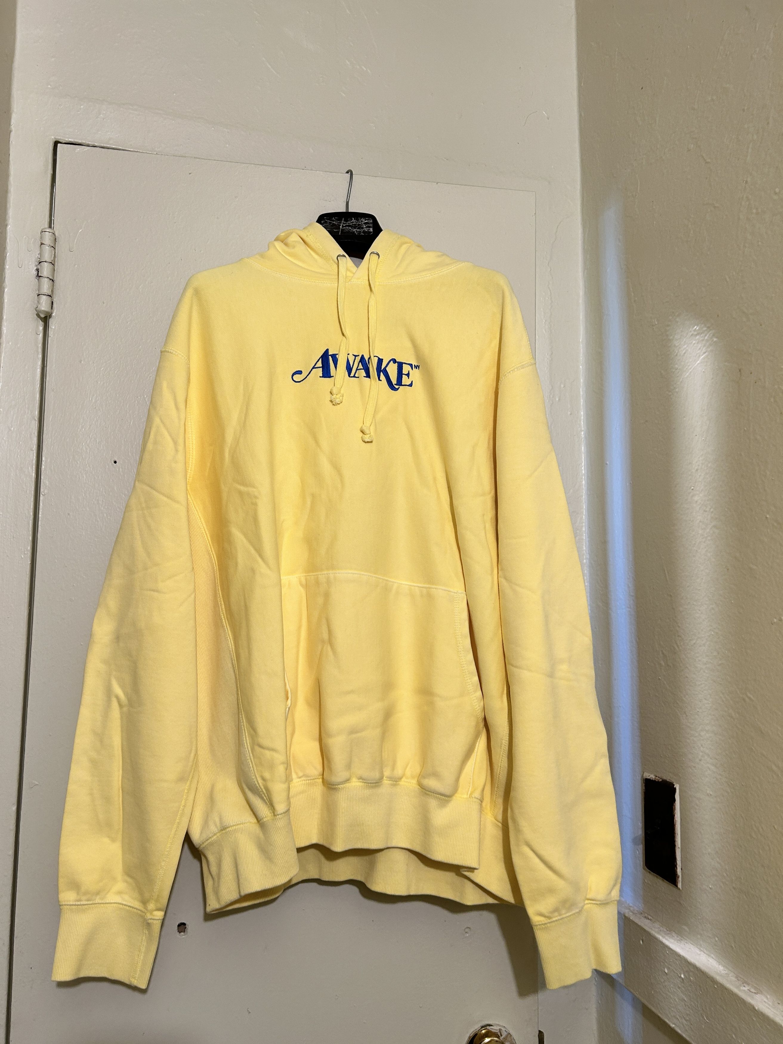 Awake NY Classic Embroidered Logo Hoodie - Daffodil PALE